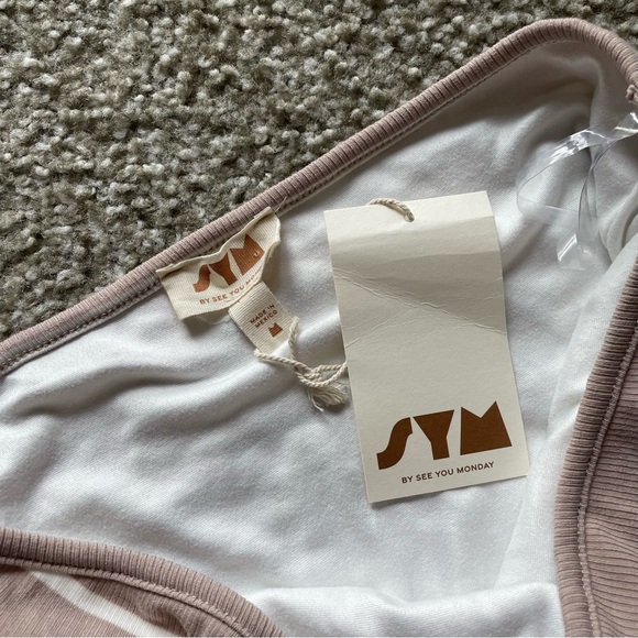 See You Monday Strapless Stripes Cream Dress Size Medium - NEW - Picture 6 of 6